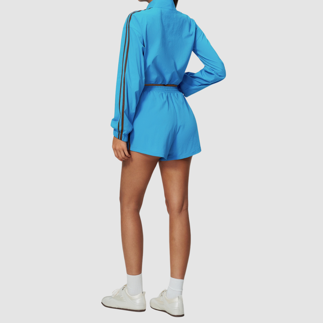 Wholesale Women's Stand-Collar Jacket and Shorts Set