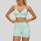 seamless Sports Bra + High-waisted shorts 2-Piece Set