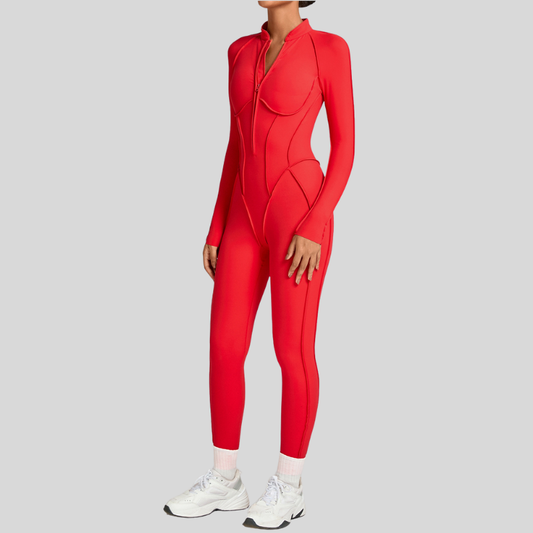 Wholesale Stand-up collar zipper jumpuit | Wonderxfans bulk activewear