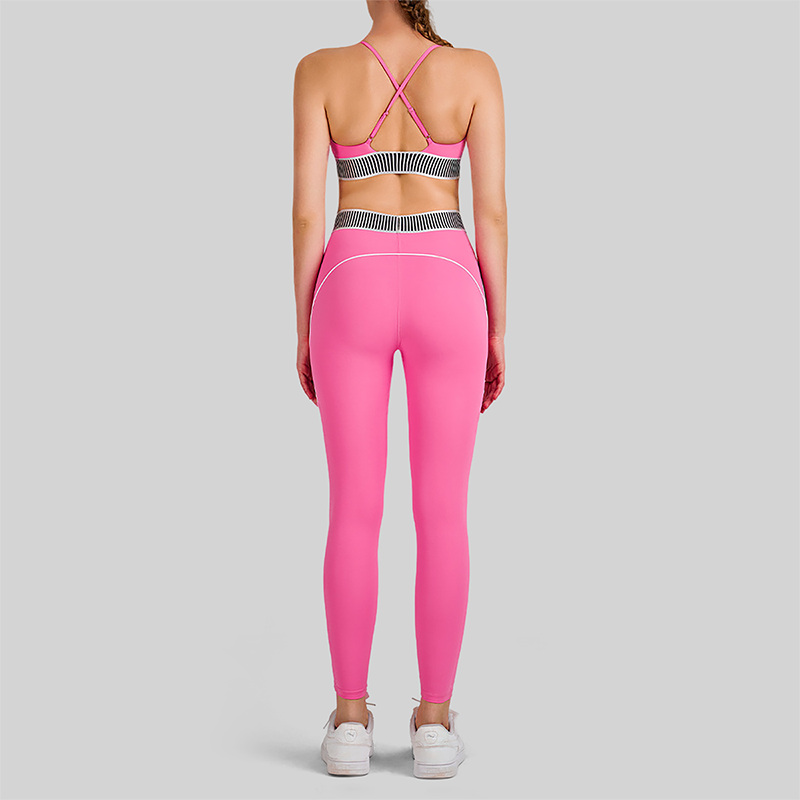 Wholesale Women's Cross-Back Sports Bra & High-Waist Leggings Set – Tummy Control Yoga Set
