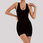 Wholesale Women's Open-Back Athletic Bodysuit – Cloud-Feel Double-Sided Quick-Dry Shorts Jumpsuit