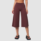 Wholesale Women's High-Waist Brushed Cropped Yoga Pants – Loose Wide-Leg Mid-Length Fitness Pants