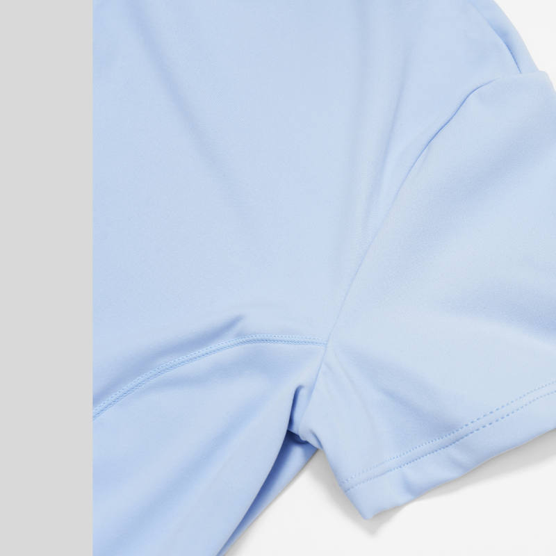 Slim-fit stand-up collar short-sleeved top+Anti-exposure design pleated skirt 2-piece set