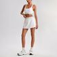 Wholesale Naked-Feel Sports Bra & Pleated Tennis Skirt Set – Quick-Dry Athletic 2-Piece with Built-In Shorts