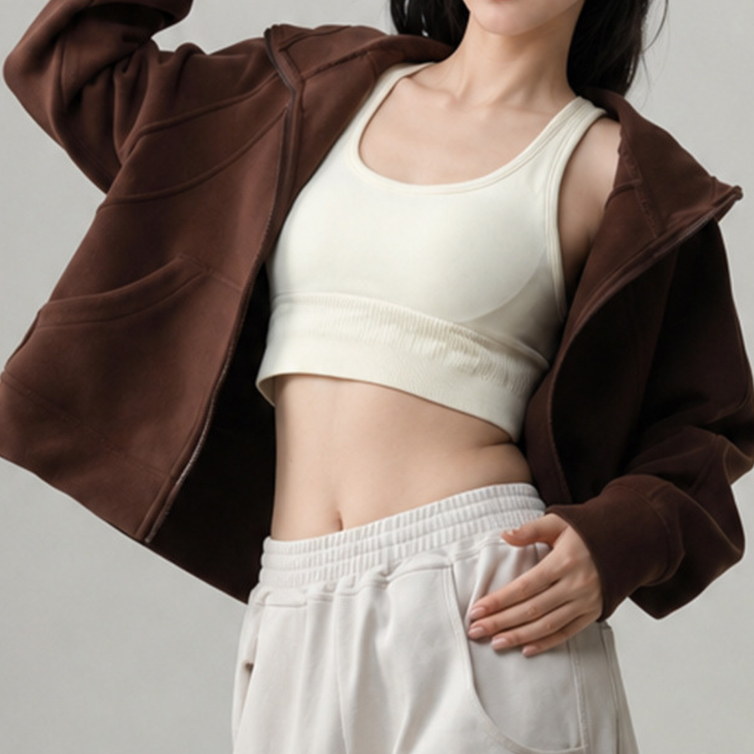 Women's Activewear Hooded Fleece Sports Jacket Hoodie