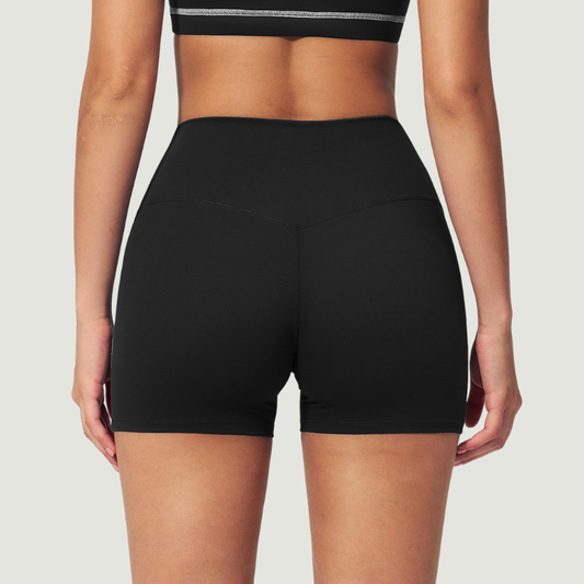 Wholesale Women's Seam-Detail Colorblock High-Waist Booty Shorts – Butt-Lifting Yoga Gym Activewear