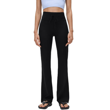 Wholesale High-Waisted Drawstring Flared Pants