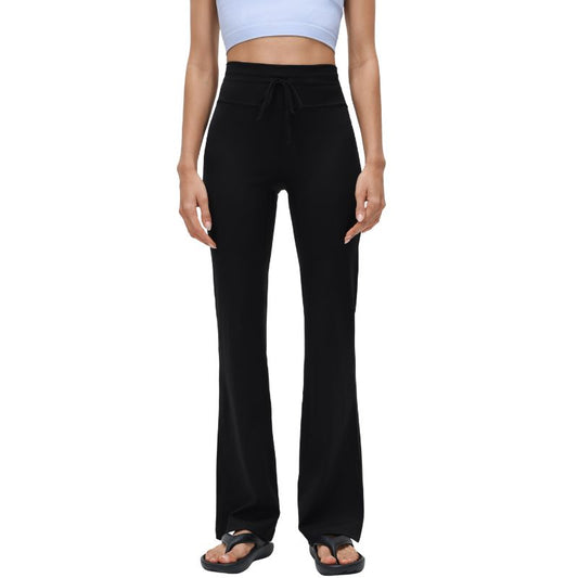 Wholesale High-Waisted Drawstring Flared Pants | Wonderxfans bulk activewear