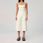 Wholesale Women's Brushed Spaghetti-Strap Tank Top & Wide-Leg Cropped Pants Set – Seam-Detail 2-Piece Yoga Set