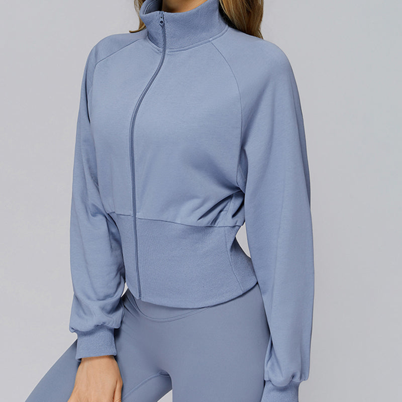 Stand collar warm sports short jacket