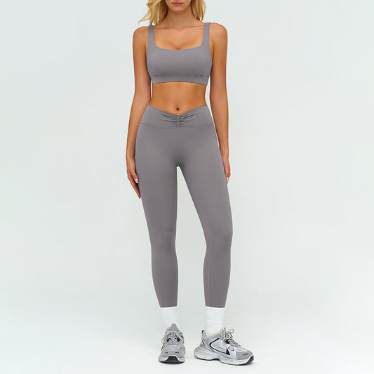 Wholesale Square neckline backless sports bra+athletic | Wonderxfans bulk activewear