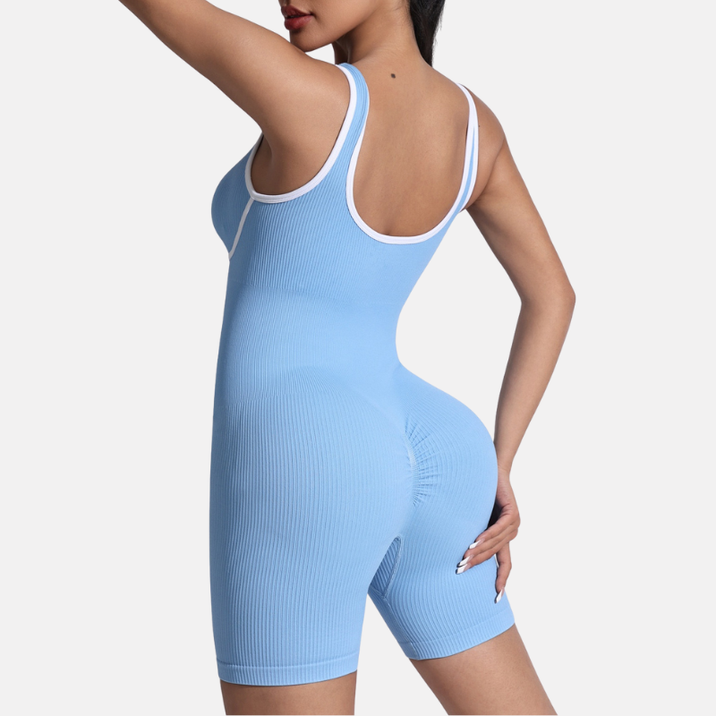 Women's V-neck seamless U-shaped back outdoor yoga jumpsuit