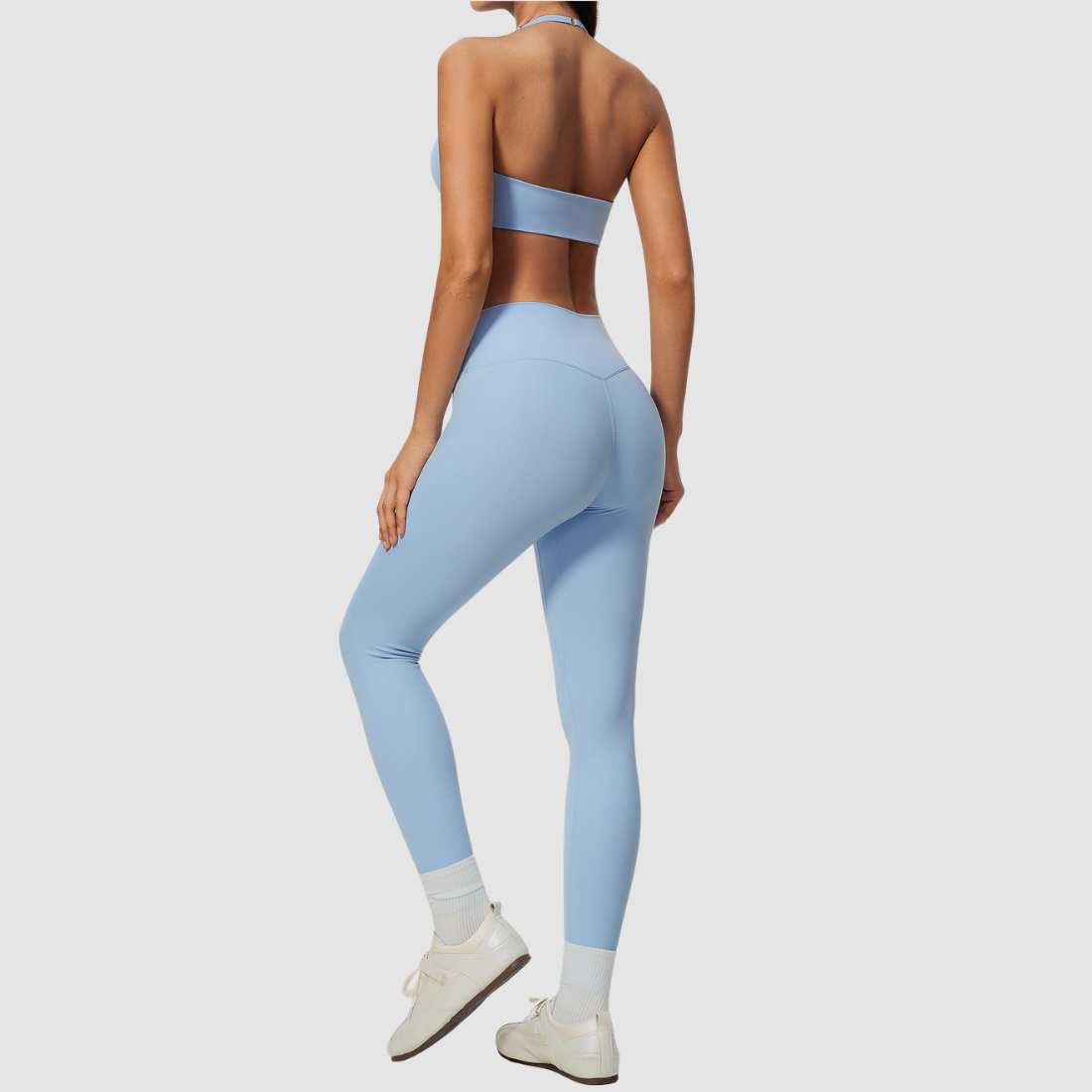 Wholesale Women's Activewear Brushed Padded Bra & Fitted Long-Pants Yoga Set