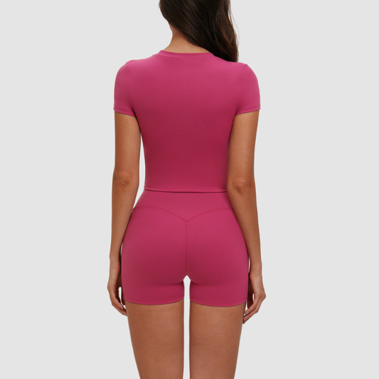Wholesale solid color short-sleeved T-shirt + | Wonderxfans bulk activewear