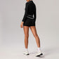 Quick-Drying Stand-Collar Jacket + High-Waisted Naked-Feel Shorts 2-Piece Set