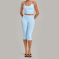 Wholesale Women's Halter Neck Yoga Set – High Elasticity Capri Pants Fitness Activewear