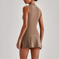Wholesale Naked-Feel Yoga Set – Sleeveless Crop Top & High-Waist Shorts 2-Piece Activewear