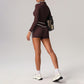 Quick-Drying Stand-Collar Jacket + High-Waisted Naked-Feel Shorts 2-Piece Set