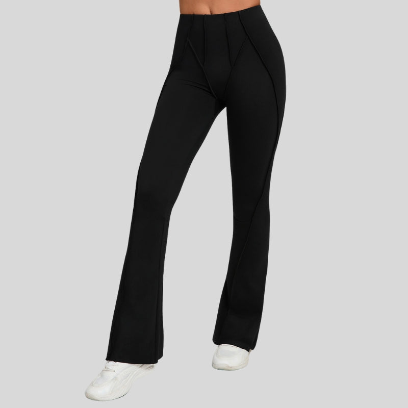 High-waisted and slightly flared casual athletic pants