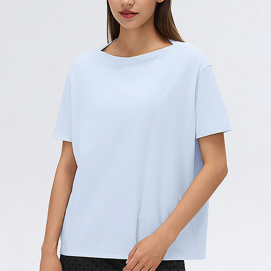 Wholesale Thin Loose Short-Sleeve T-Shirt Yoga Cover-Up