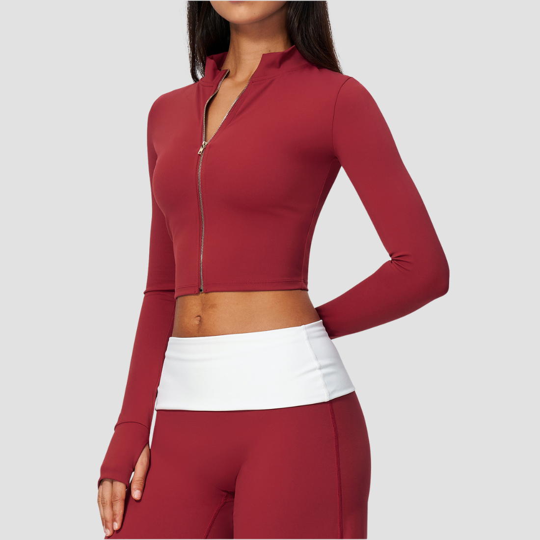Wholesale Women’s Cropped Stand-Collar Pilates Jacket