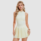 Wholesale Women's Half-Zip Sleeveless Tennis Dress – Anti-Exposure Pleated Sports Dress