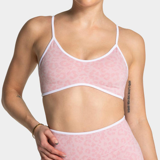 Wholesale Women's Seamless Leopard Print Sports Bra with Chest Pad
