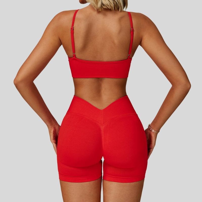 Seamless V-shaped back waist quick-drying shorts