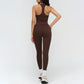 Racerback tank top + high-waisted leggings 2-piece set
