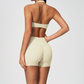 Wholesale Women's Halter Neck Yoga Set – Padded Bra & High-Waist Shorts Activewear