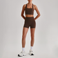 Wholesale Cross-Back Sports Bra & High-Waist Biker Shorts Set – Naked-Feel Quick-Dry Yoga 2-Piece
