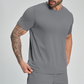 Wholesale Men's Drop-Shoulder Round-Neck Athletic T-Shirt – Breathable Workout Tee