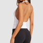 Wholesale V-neck halter neck nude quick drying sports top