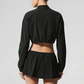Wholesale Women's Ice-Cool Zip-Up Long Sleeve Jacket & Tennis Skirt Set – Quick-Dry Sun Protection