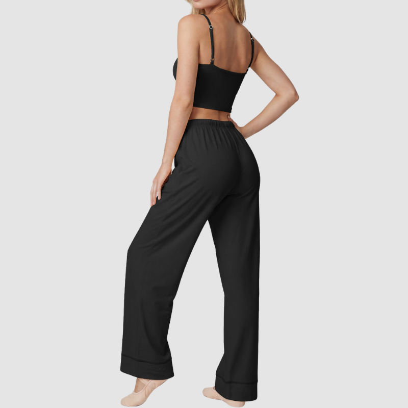 Wholesale Women's Yoga Bra & Wide-Leg Pants Set – High-Stretch Training Suit