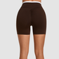 Wholesale Color-Block High-Waisted Cross-Waistband Shorts | Wonderxfans bulk activewear