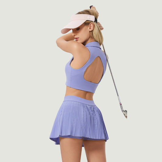 Quick drying and breathable Bra+Tennis Skirt 2-Piece Set