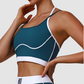 Wholesale Backless Color-Blocked Halter Sports Bra