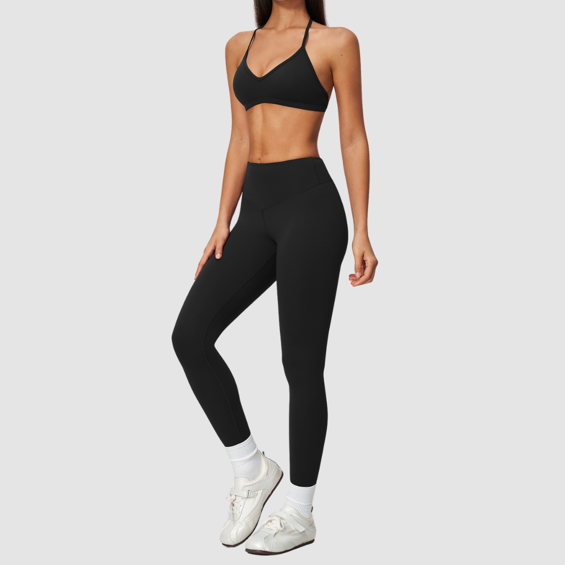 Wholesale Women's Nylon Spandex Yoga Set – Halter Bra & Leggings