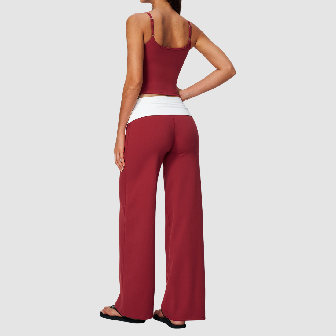 Wholesale Women’s Padded Strap Tank & Wide-Leg Yoga Pants Set
