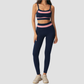Wholesale Women's Padded Cami Bra +Hip-lift Cropped Pants Yoga Set