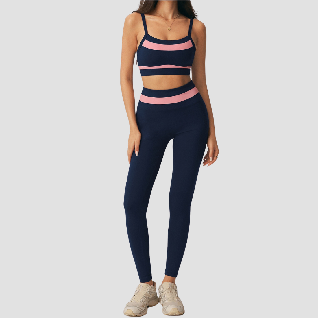 Wholesale Women's Padded Cami Bra +Hip-lift Cropped Pants Yoga Set