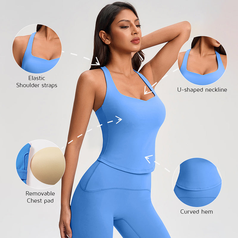 Wholesale solid color I-shaped back tank top