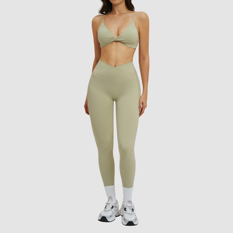 Wholesale sports bras + cross-waist leggings