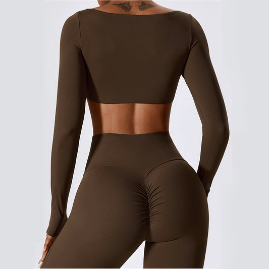 Wholesale Long sleeves square collar cropped | Wonderxfans bulk activewear