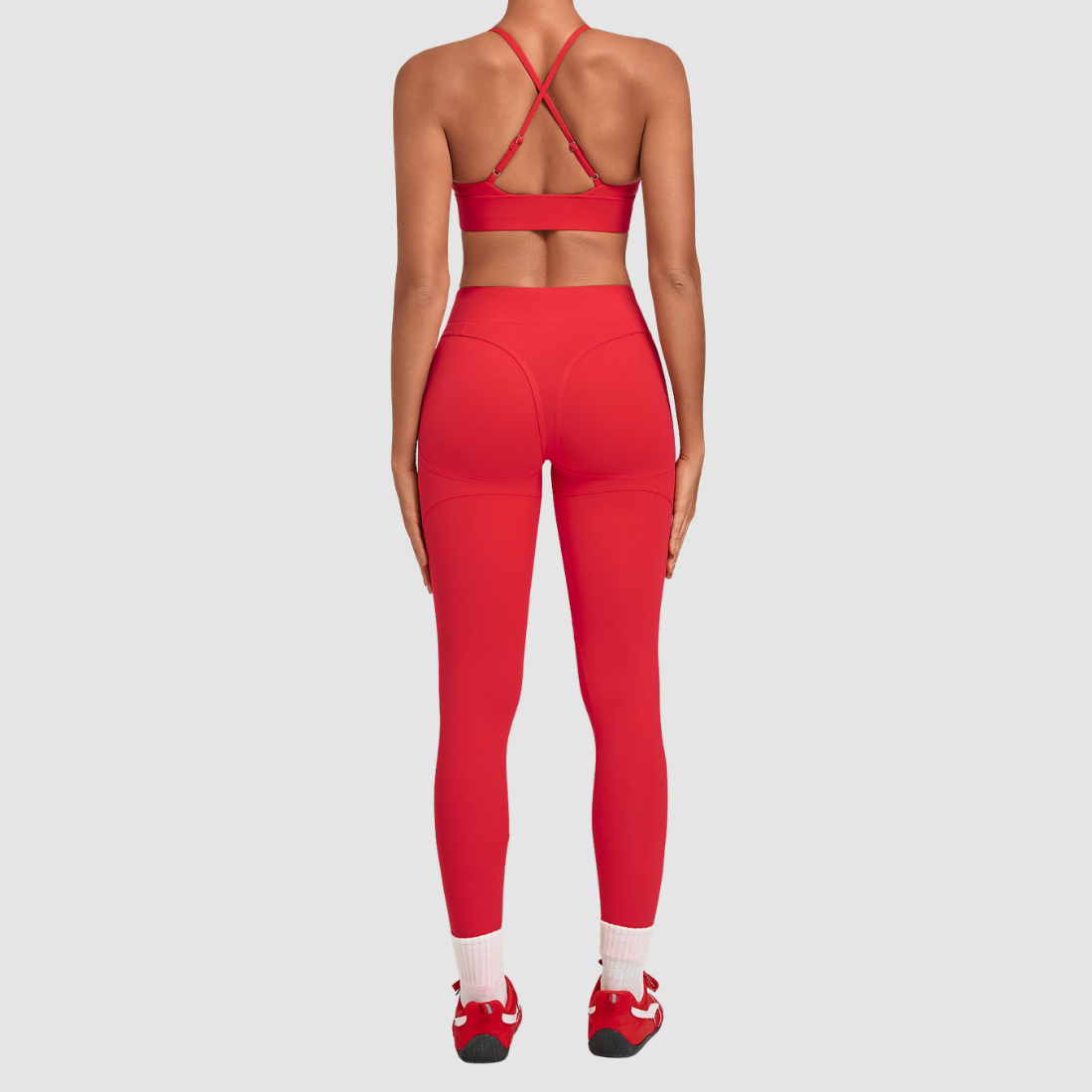 Wholesale Women’s Spliced Cami Sports Bra & Cropped Leggings Yoga Set