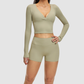 Wholesale long sleeved top+high-heeled tight shorts | Wonderxfans bulk activewear
