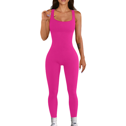 Women's single-layer long pants yoga jumpsuit