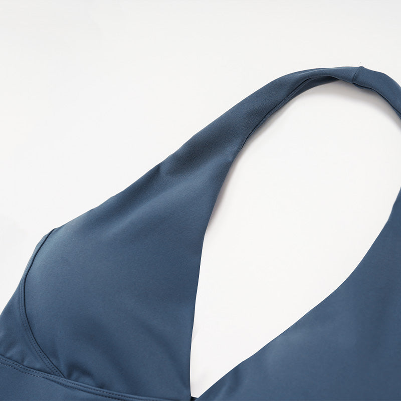 Halter sports bra+High waisted flared pants 2-piece set