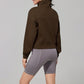 High-neck short loose sweatshirt